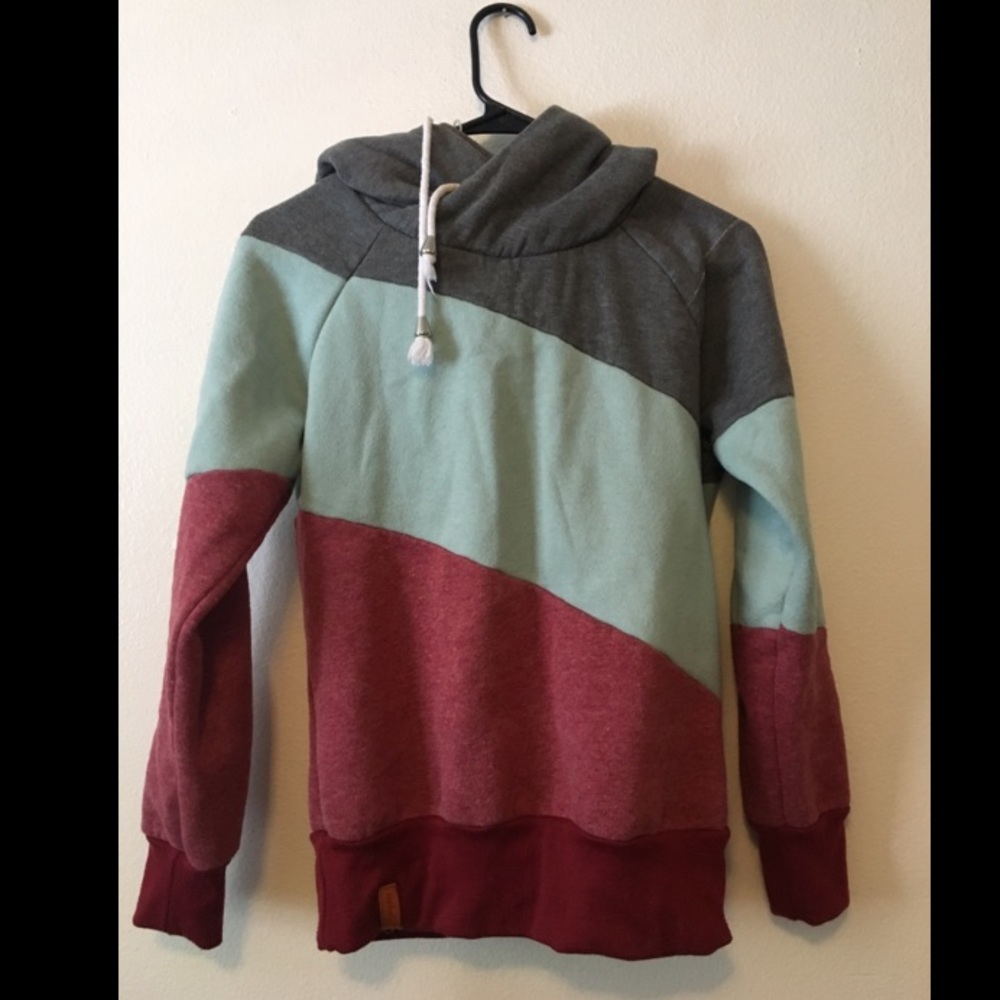High neck fitted hoodie